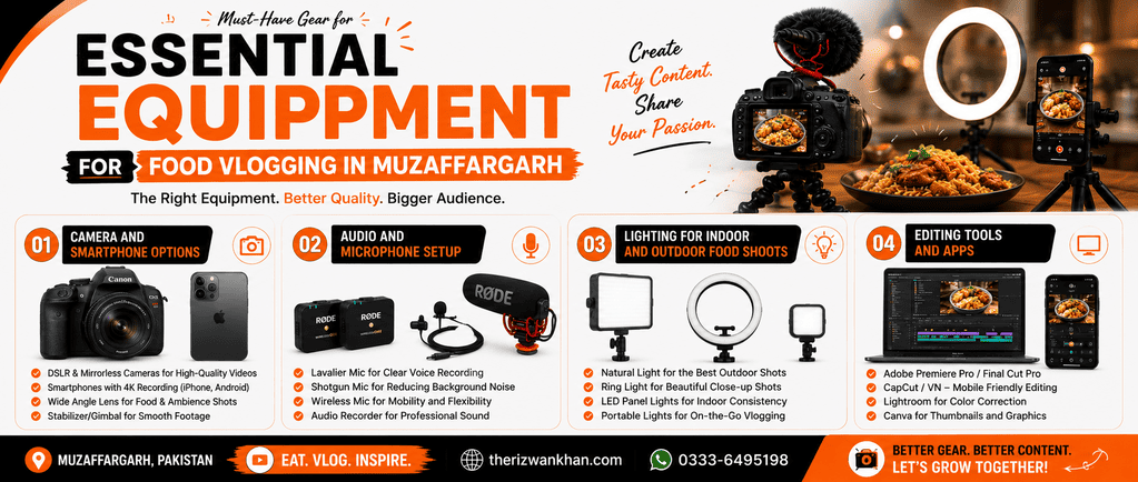 Essential Equipment for Food Vlogging in Muzaffargarh
