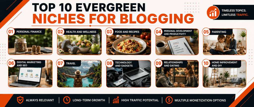 Top 10 Evergreen Niches for Blogging